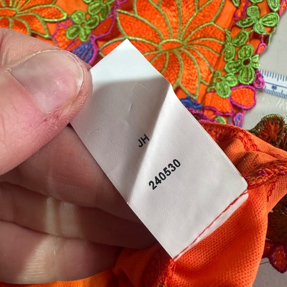 Akira Iris Orange Floral Embroidered Lace Shorts Size S Hot Pants Party Colorful - Picture 5 of 10